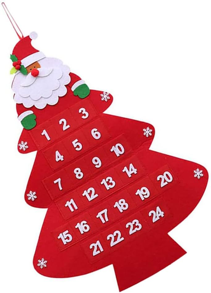 woobles Christmas Advent Calendar, Christmas Advent Calendar Santa Claus Hanging Calendar Ornament Xmas Felt Countdown Calendar, Christmas Felt Calendar - Image 1